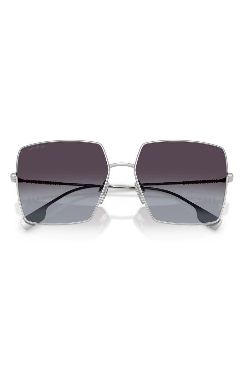 Burberry 58mm Gradient Square Sunglasses, Alternate, color, Silver/ Grey Gradient