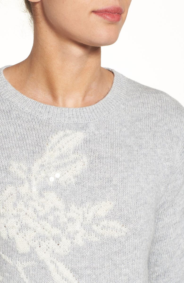 Halogen<sup>®</sup> Floral Intarsia Knit Sweater, Alternate, color, 