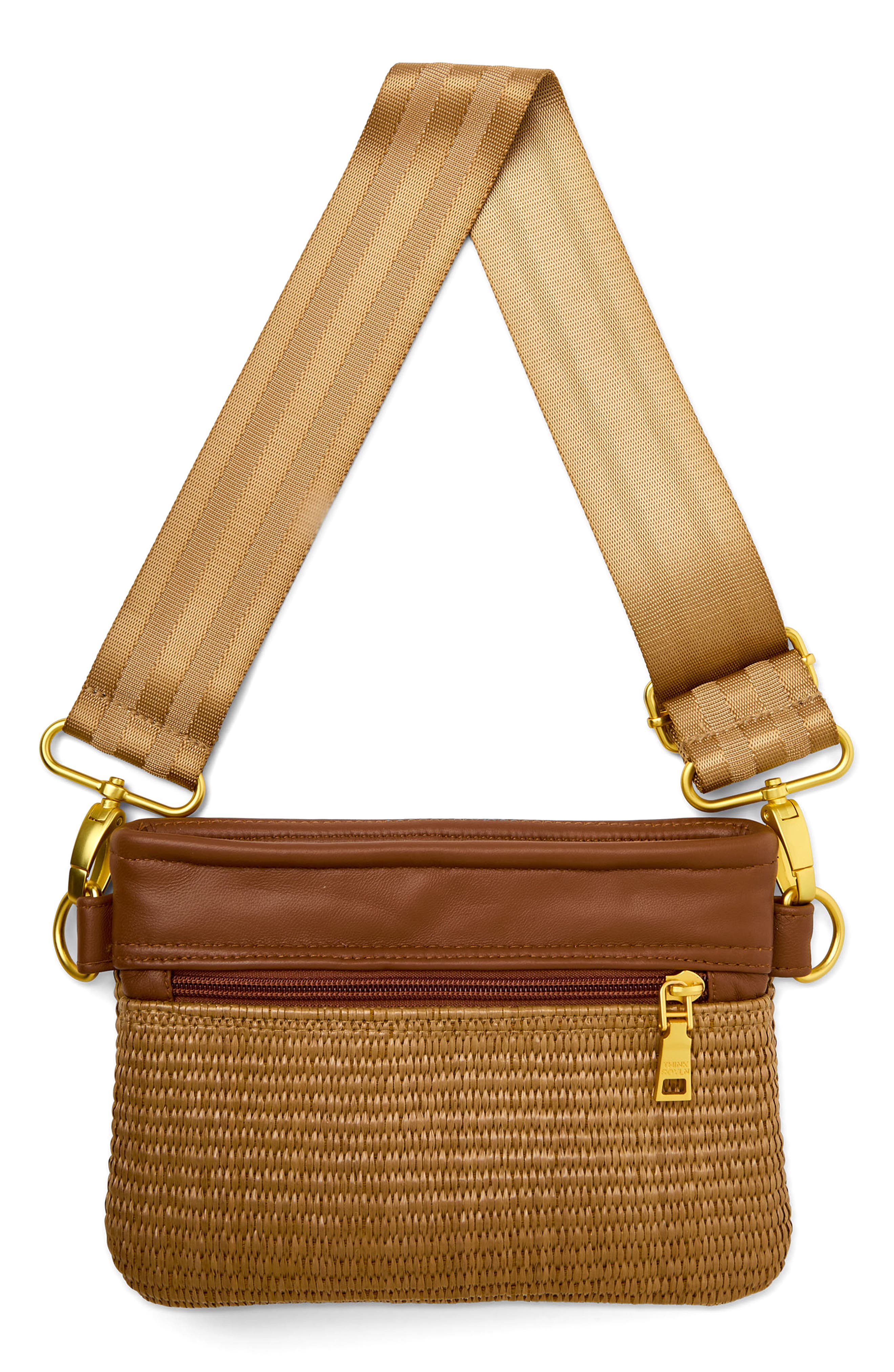 THINK ROYLN Raffia Convertible Belt Bag, Alternate, color, Sand Dune Raffia And Mocha