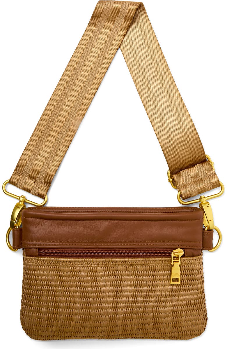 THINK ROYLN Raffia Convertible Belt Bag, Alternate, color, Sand Dune Raffia And Mocha