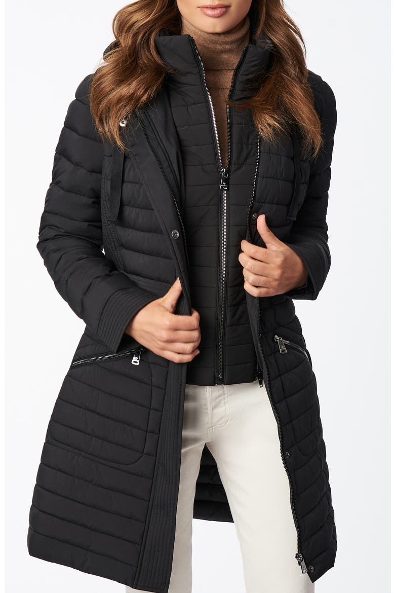 Recycled Micro Touch Water Resistant Packable Hooded Jacket, Alternate, color, BLACK