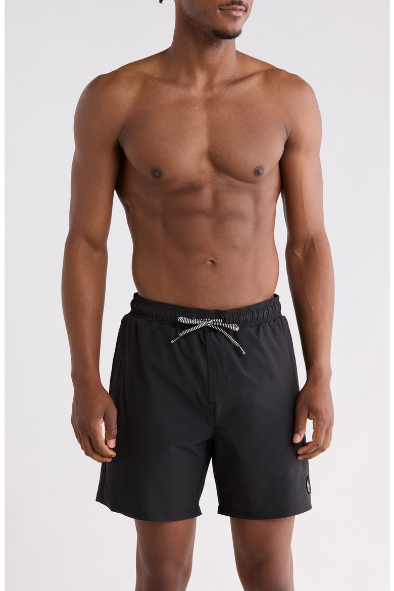 Manic Swim Trunks, Main, color, BLACK