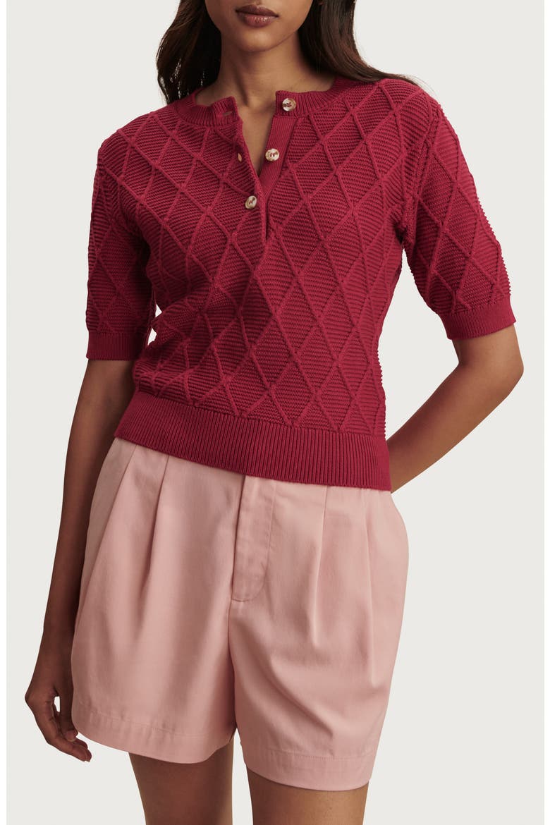 Merryn Diamond Knit Sweater, Main, color, RICH RASPBERRY