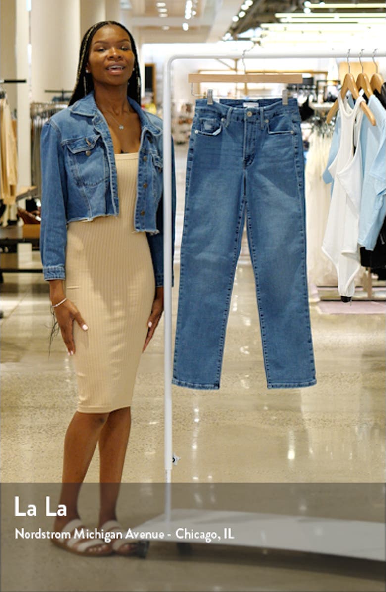 Good Straight High Waist Ankle Straight Leg Organic Cotton Jeans, sales video thumbnail