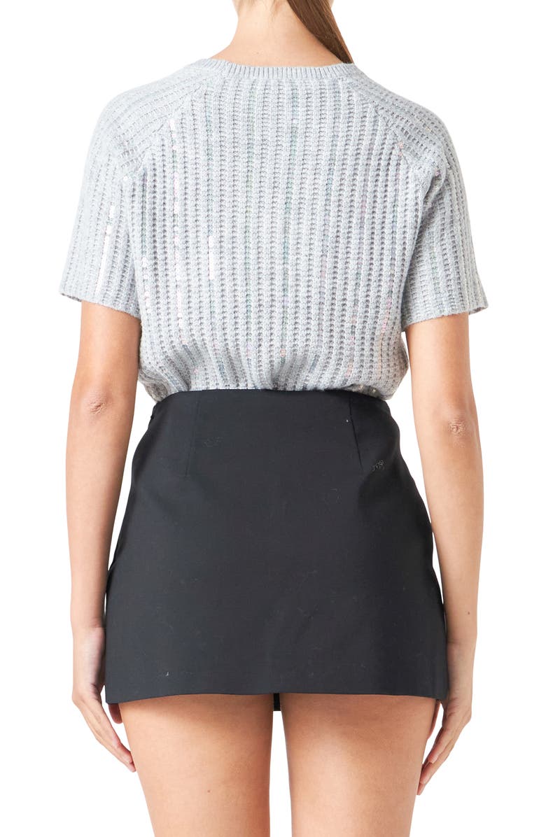 Endless Rose Sequin Rib Sweater, Alternate, color, Silver