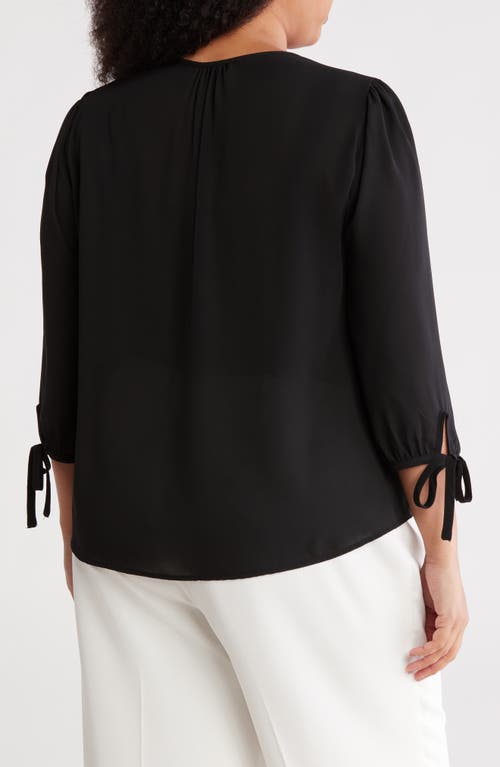 Renee C V-neck Tie Sleeve Top