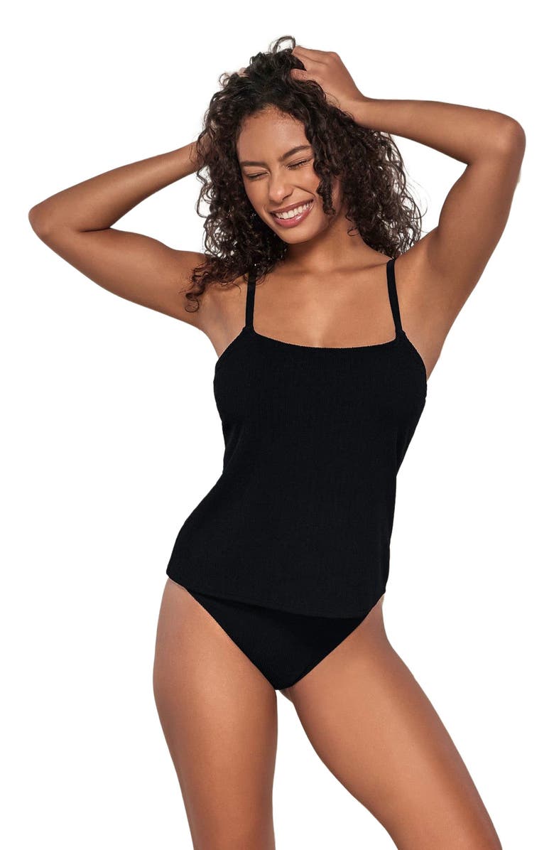Pacifica by Sunsets Coralie Tankini Swimsuit Top - D Cup, Main, color, Black Pacifica