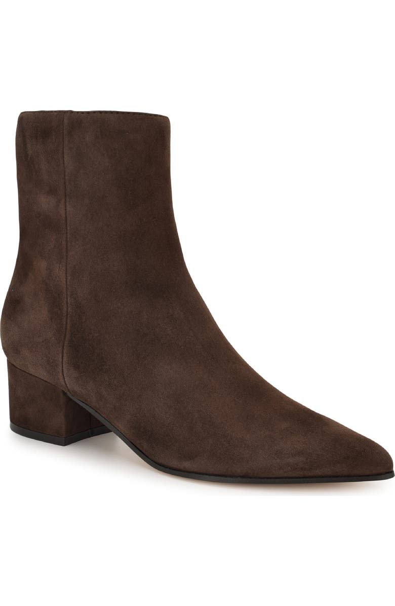 Nine West Maribu Pointed Toe Bootie, Main, color, Dark Brown Suede