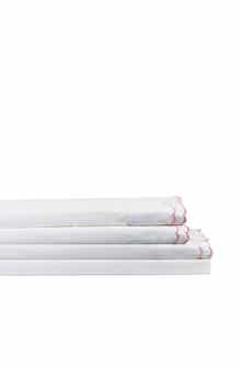 Double Scallop Embroidered 300 Thread Count Cotton Sheet Set