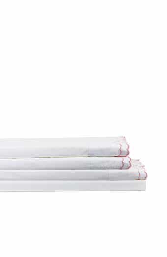 Double Scallop Embroidered 300 Thread Count Cotton Sheet Set
