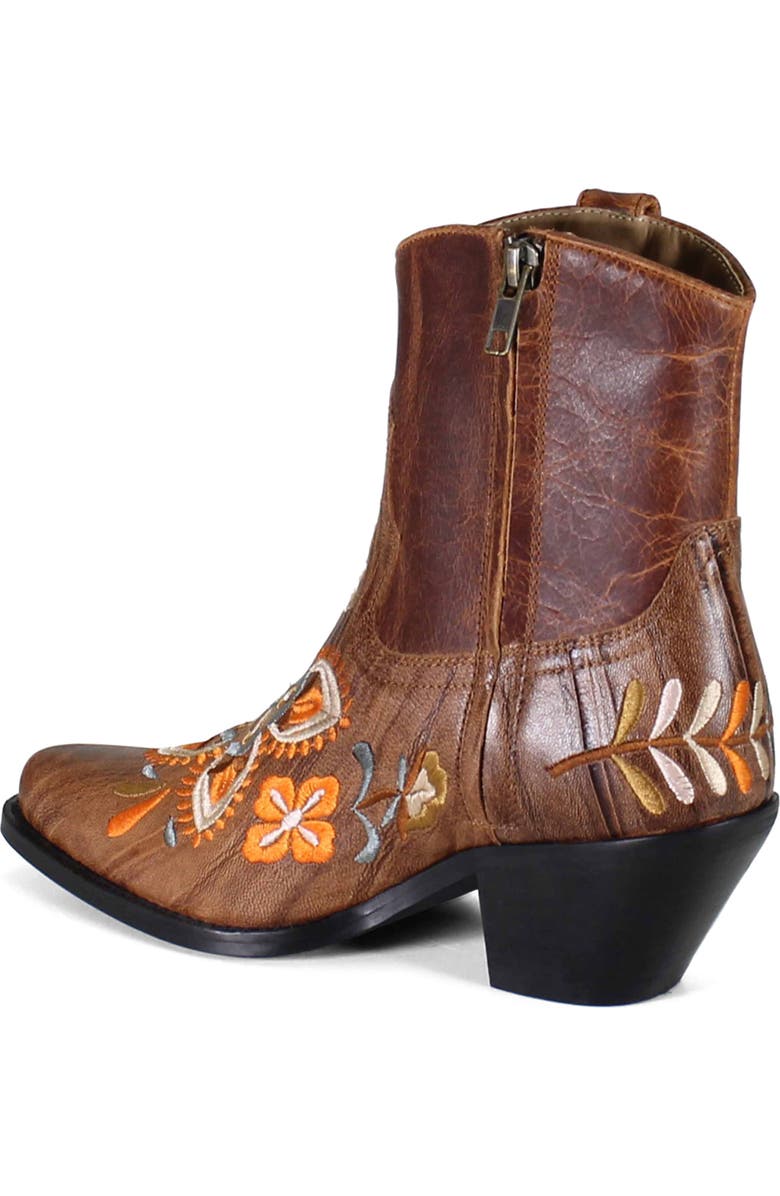 Diba True Cains Ville Embroidered Western Boot, Alternate, color, Brown/ Orange