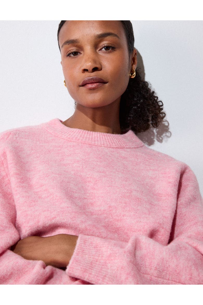 Wool Mix Curved Hem Knit, Alternate, color, Pink