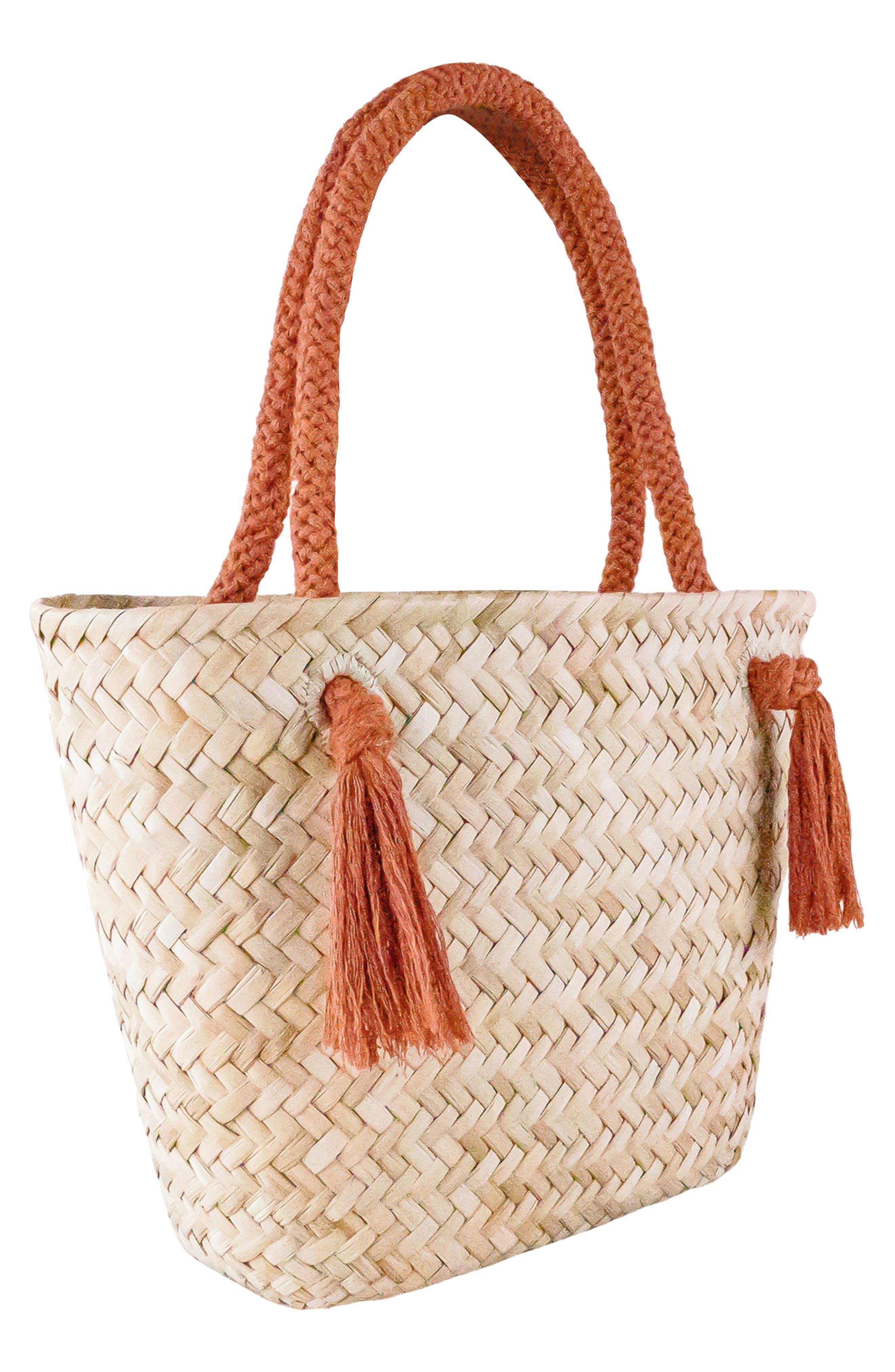 Seagrass Large Tote Bag, Alternate, color, RUST