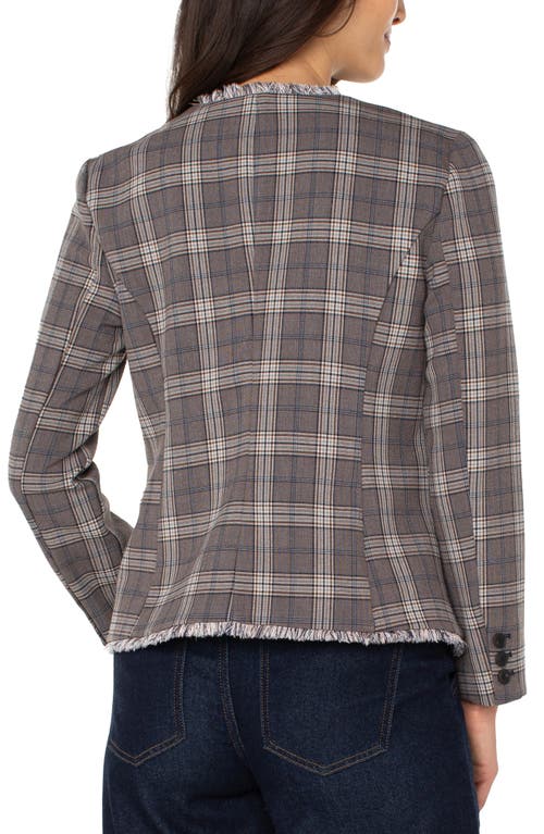 Liverpool Los Angeles Fray One-button Blazer In Brown