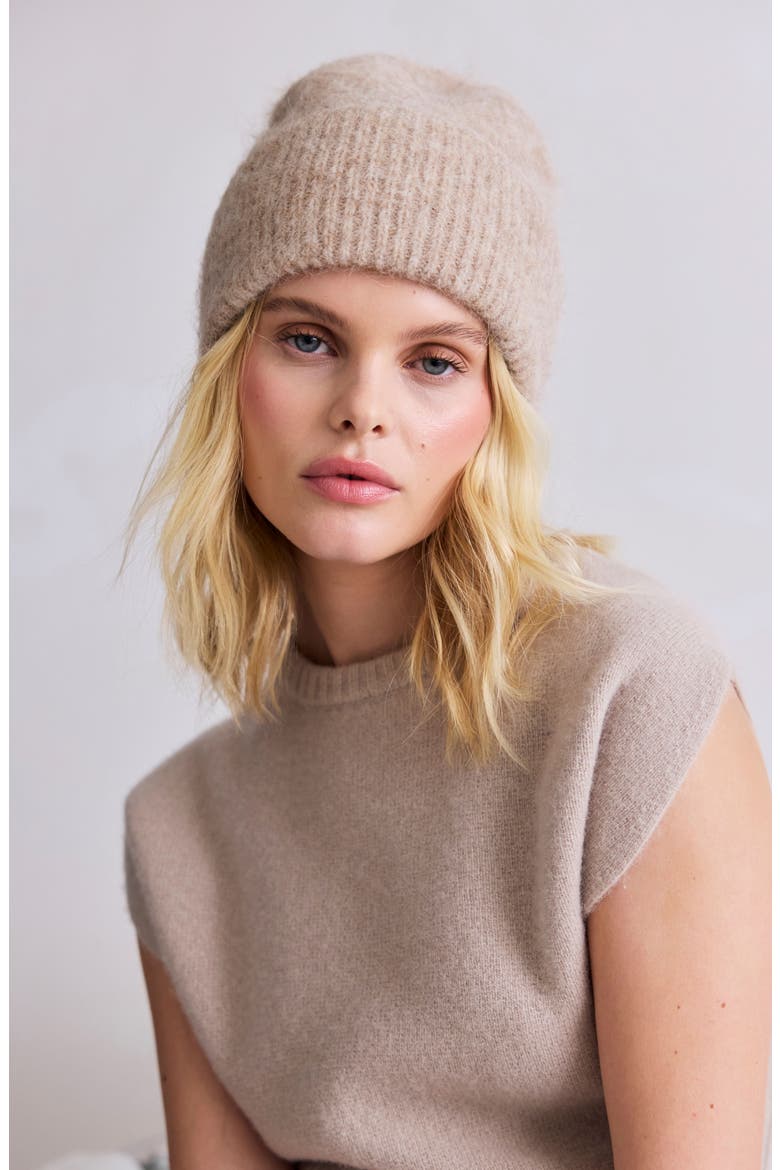 The Alpaca Blend Beanie, Alternate, color, ICED TAUPE
