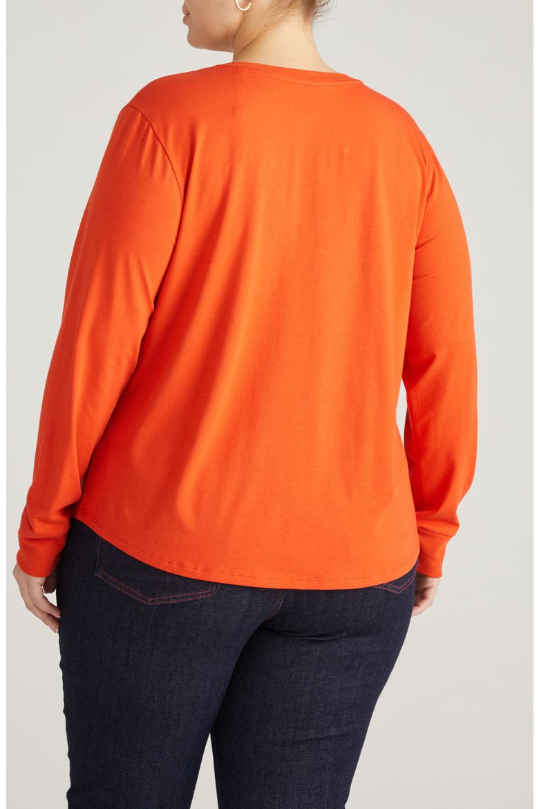 Long Sleeve V-Rex Tee, Alternate, color, ORANGE FLAME