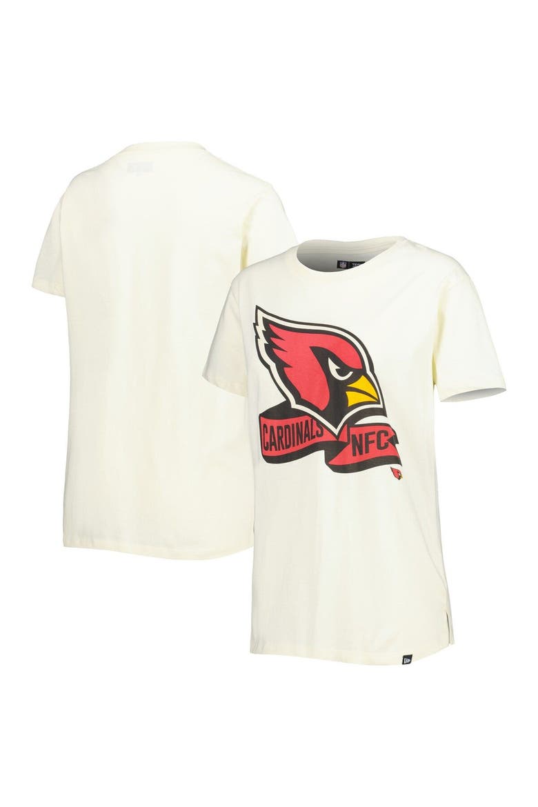 Women's New Era Cream Arizona Cardinals Chrome Sideline T-Shirt, Main, color, Cream