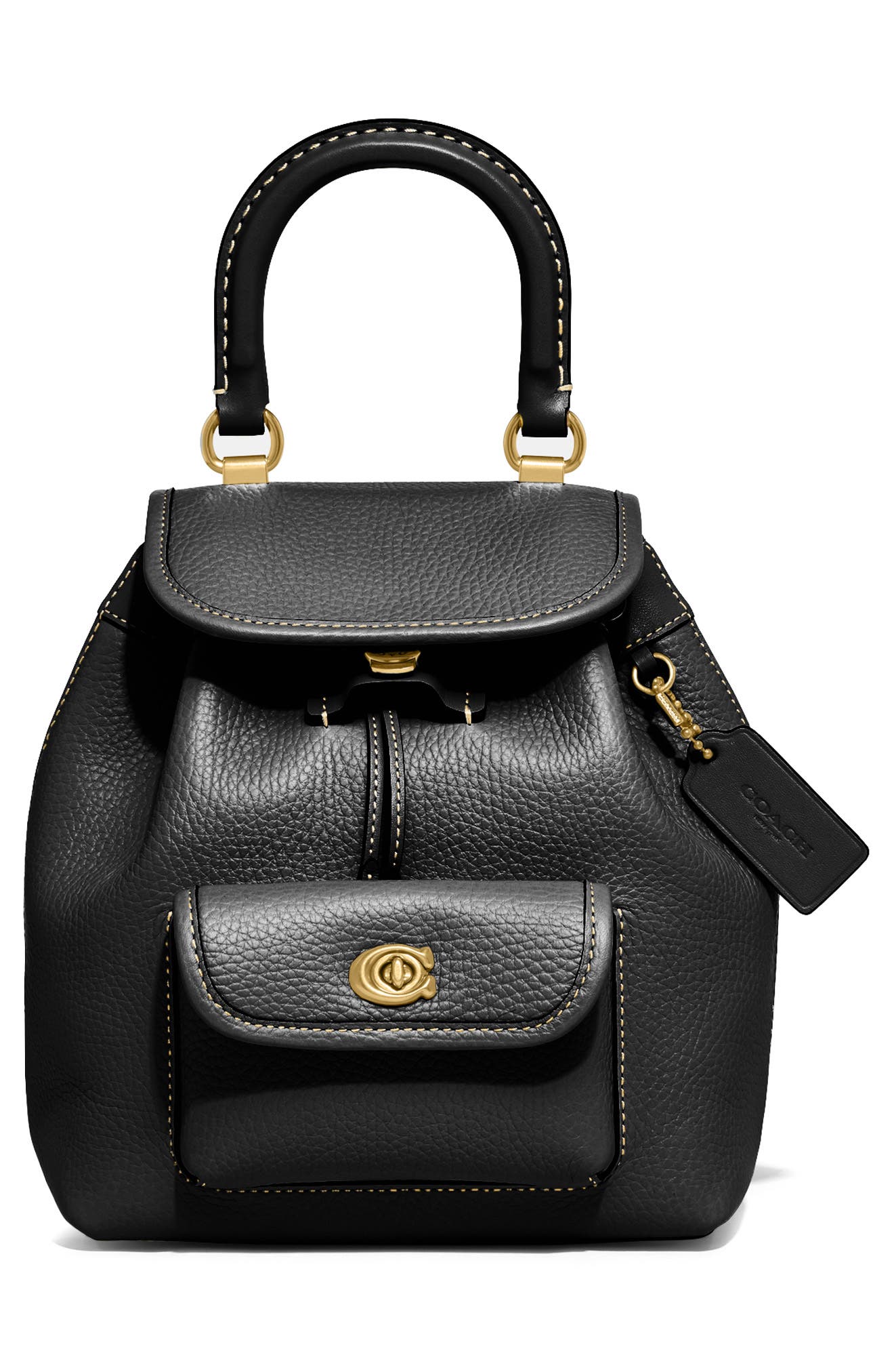 COACH Riya Soft Pebble Leather Backpack, Alternate, color, 