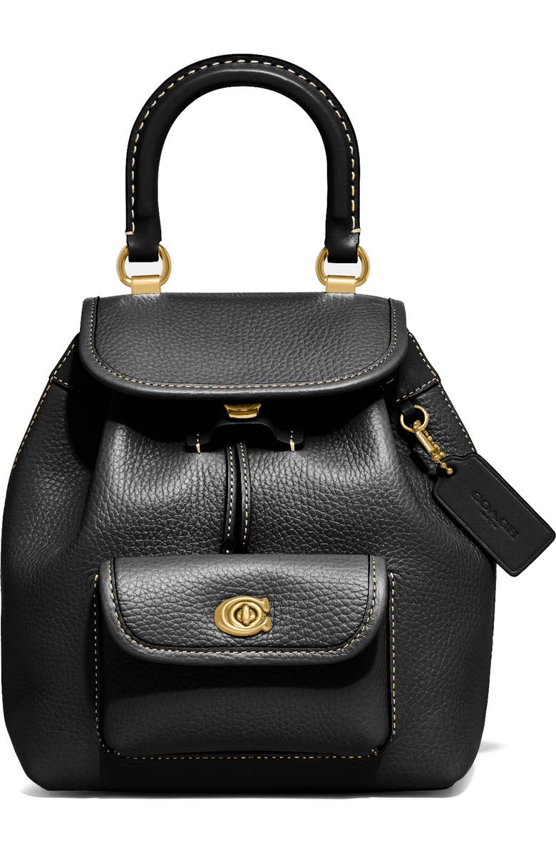COACH Riya Soft Pebble Leather Backpack, Alternate, color,