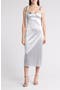 Casino Got Glam Tie Strap Satin Midi Dress