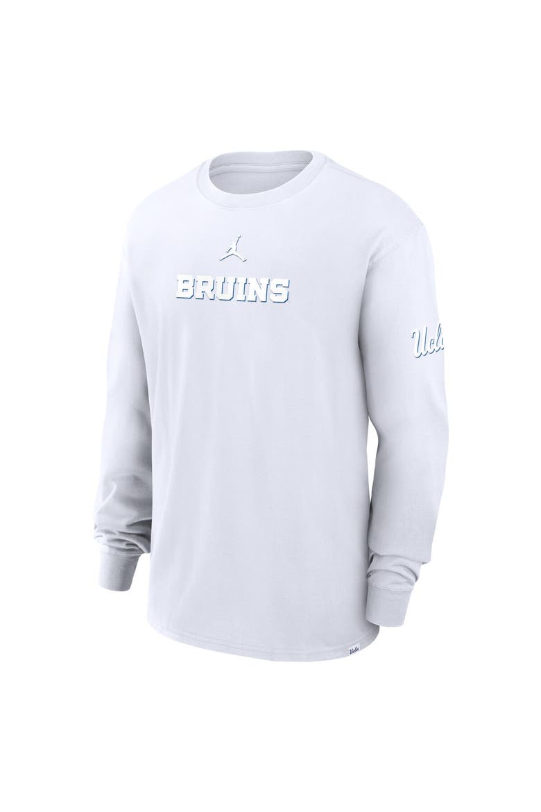 Men's Jordan Brand White UCLA Bruins 2-Hit Statement Max90 Long Sleeve T-Shirt, Alternate, color, White