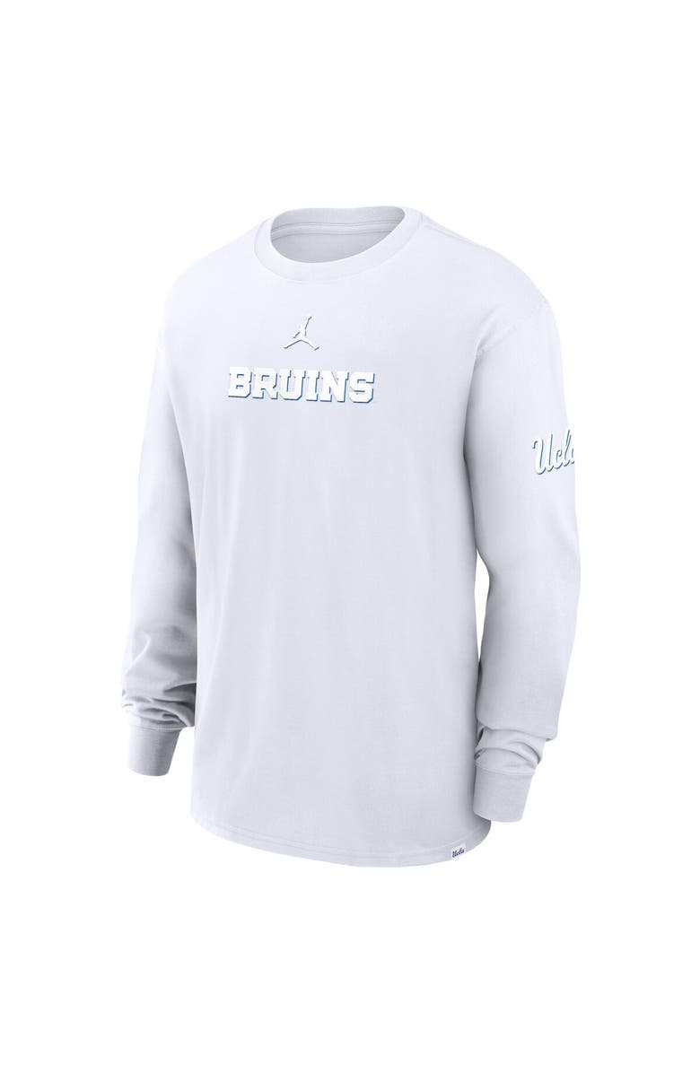 Jordan Brand Men's Jordan Brand White UCLA Bruins 2-Hit Statement Max90 Long Sleeve T-Shirt, Alternate, color, White