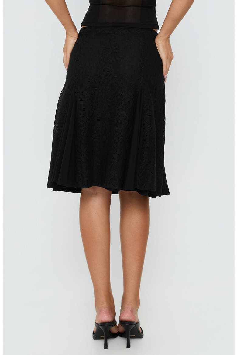 Quani Lace Midi Skirt, Alternate, color, BLACK