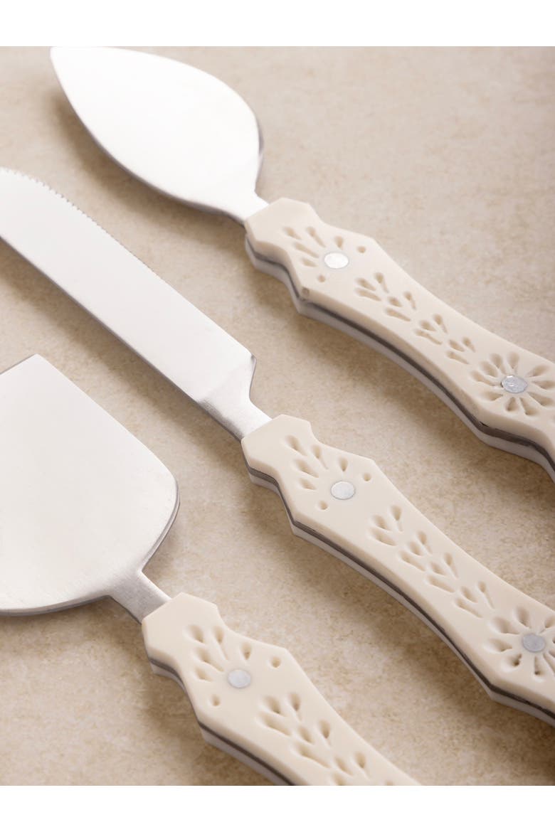 Derby Cheese Knives, Set of 3, Alternate, color, Ivory