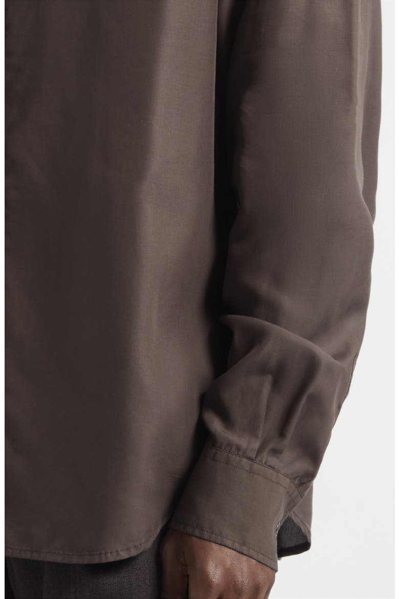 Evening Button-Up Shirt, Alternate, color, DRAPING BROWN LIQUID TENCEL