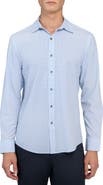 W.R.K Slim Fit Light Blue Grid Check Performance Button-Up Shirt