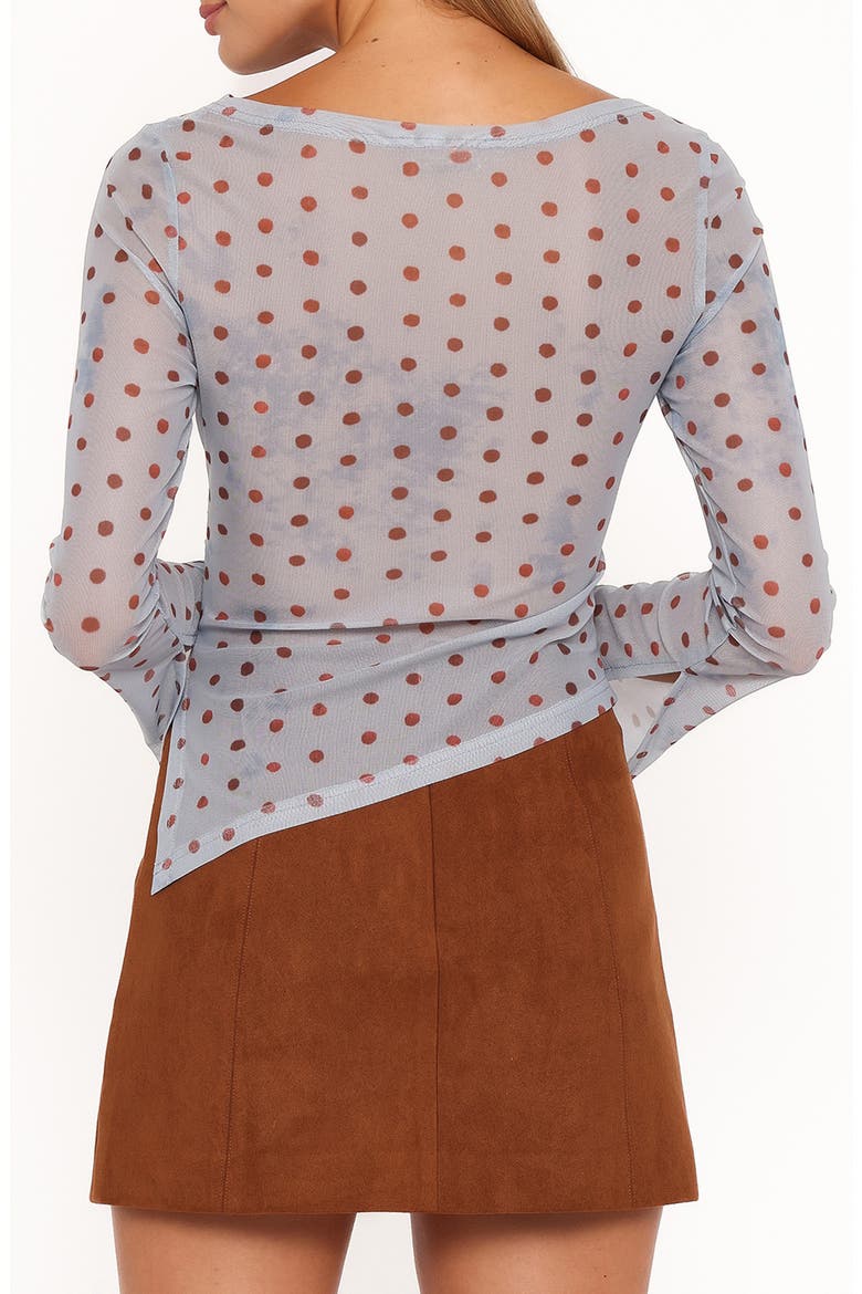 Annora Dot Asymmetric Mesh Top, Alternate, color, BLUE DOT