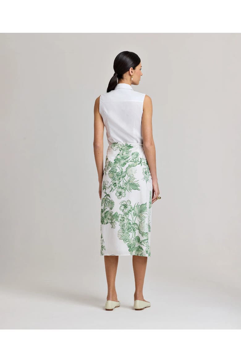 Flora Cotton Tie Skirt, Alternate, color, Tropical Green Floral