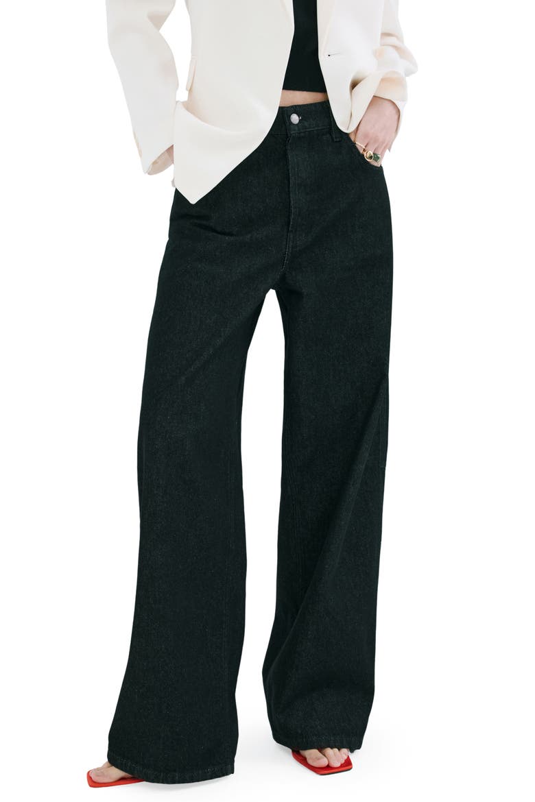 High Waist Balloon Jeans, Main, color, BLACK