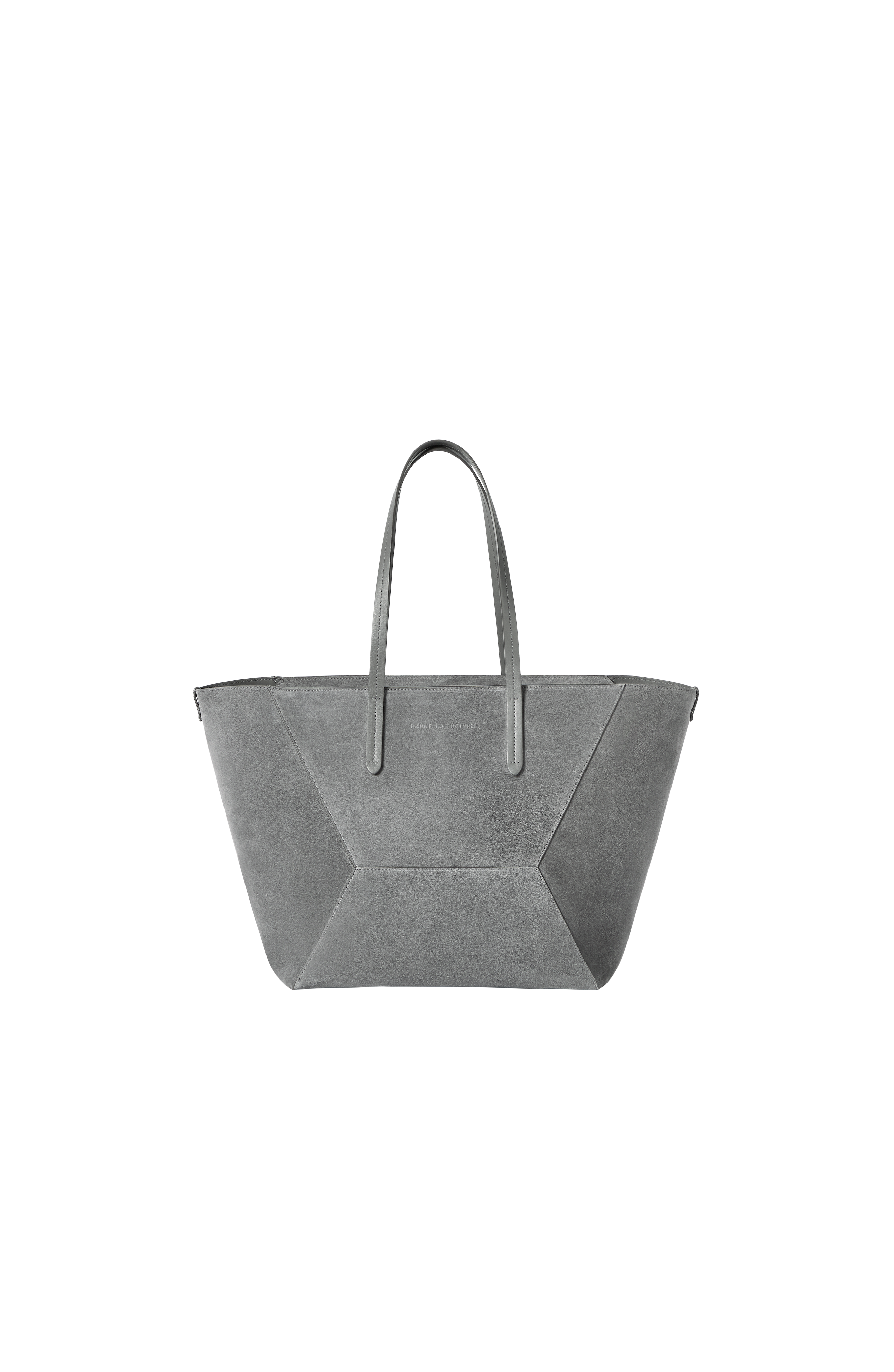 BC Duo bag in suede with monili, Alternate, color, Stone Grey