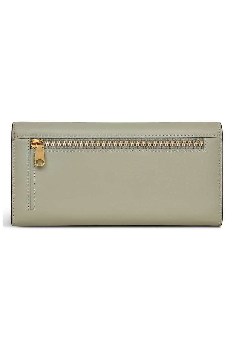 Large Leather Flapover Wallet, Alternate, color, DRIZZLE