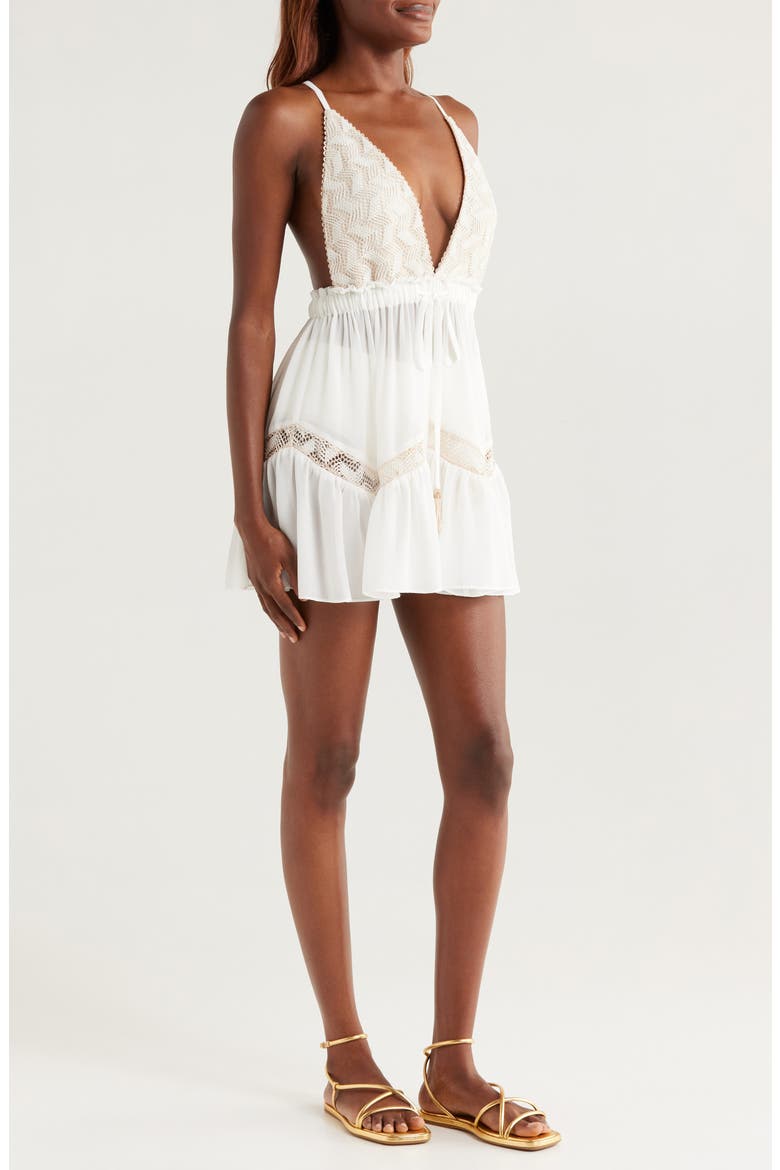 Kerry Cover-Up Minidress, Alternate, color, WHITE W/ NEUTRAL