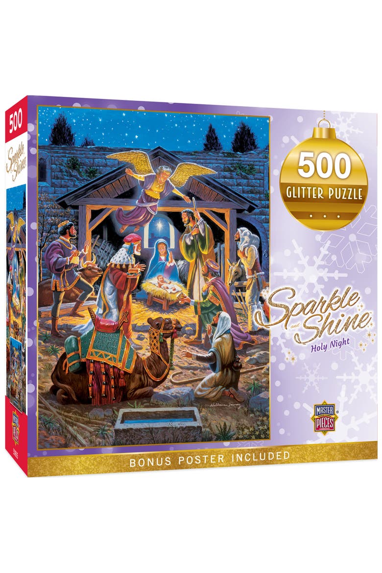 Holy Night 500 Piece Glitter Puzzle, Main, color, Multicolor