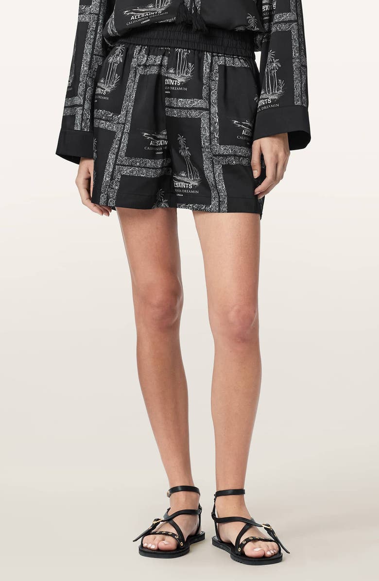 AllSaints Lettie Shorts, Main, color, Waimea Black