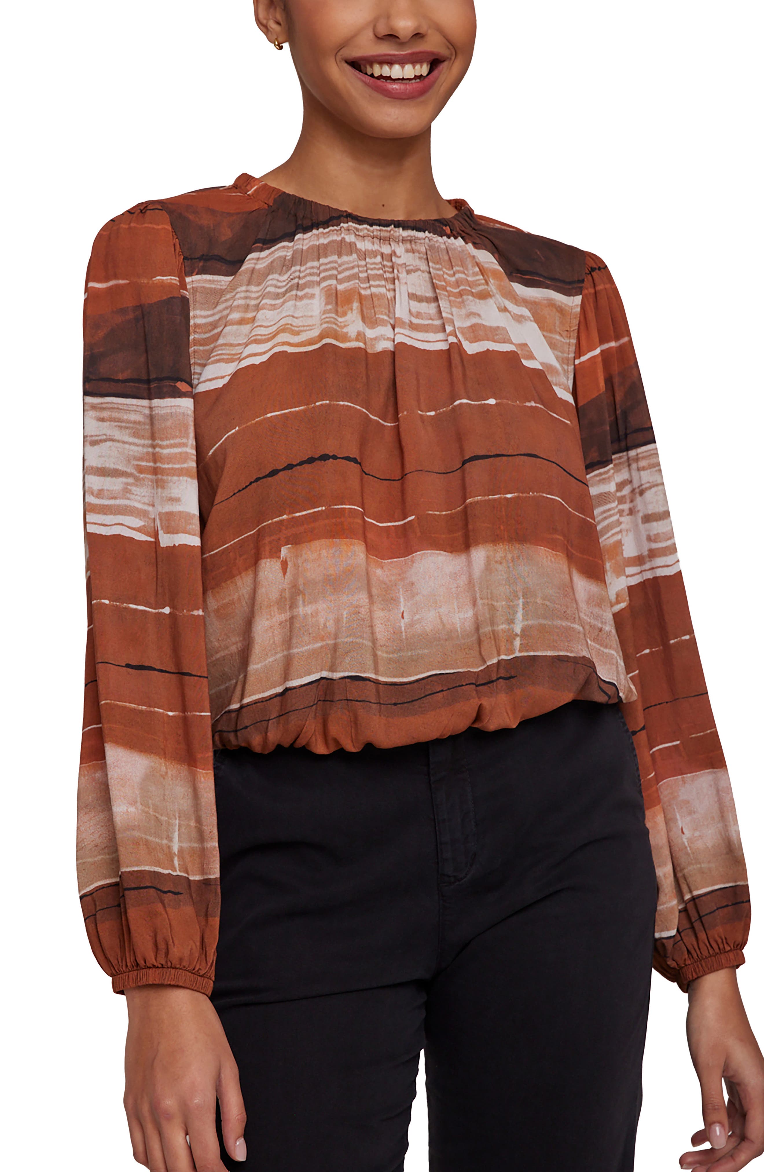 Shirred Elastic Hem Top