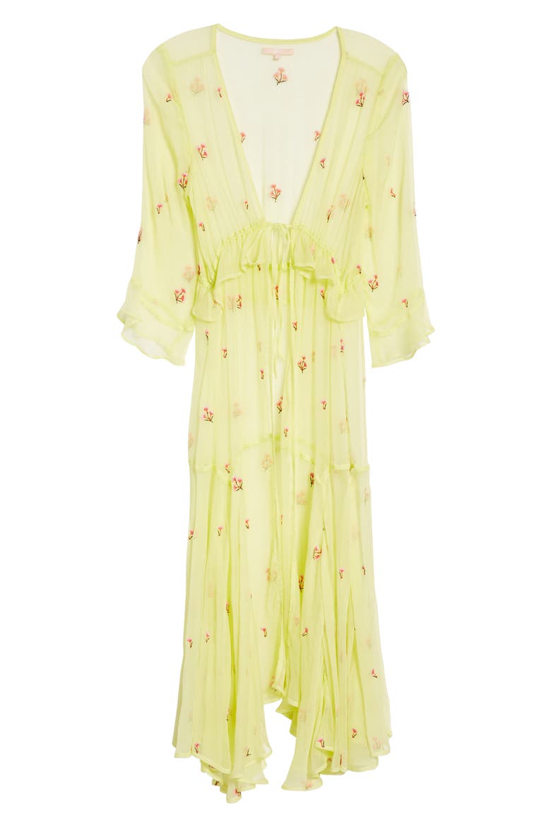 NFC Mini Poppy Embroidered Duster, Alternate, color, YELLOW