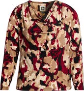 Anne Klein Shoulder Pad Cowl Neck Top