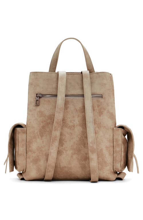 Desigual Medium Faux Leather Effect Backpack In Light Beige