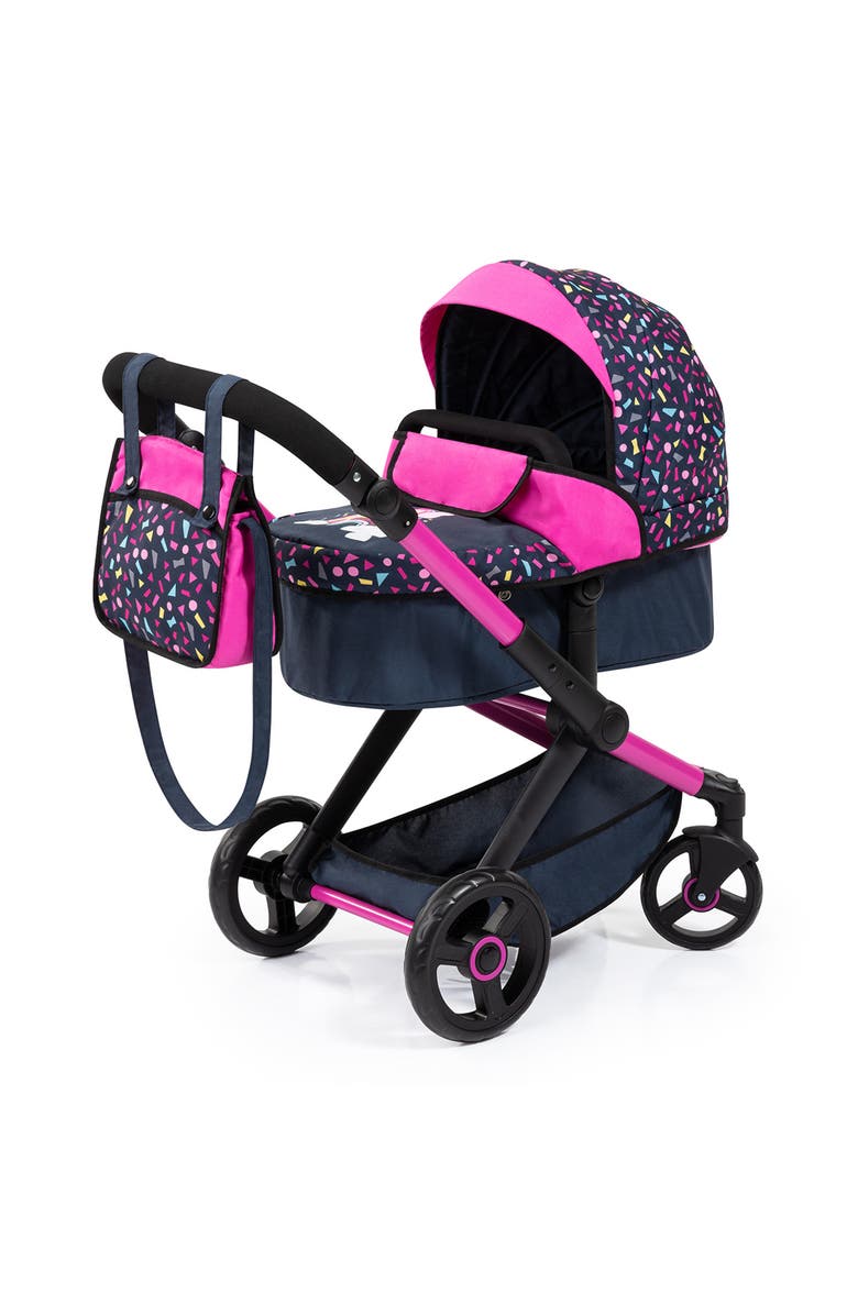 Bayer Design Pram Xeo Shapes Navy
Pink Matching Handbag,Dolls To 20", 3+, Main, color, Multicolored