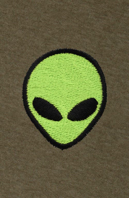 Dalix Alien Fleece Sweatshirt In Heather Olive