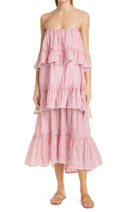 Avva Stripe Tiered Sundress