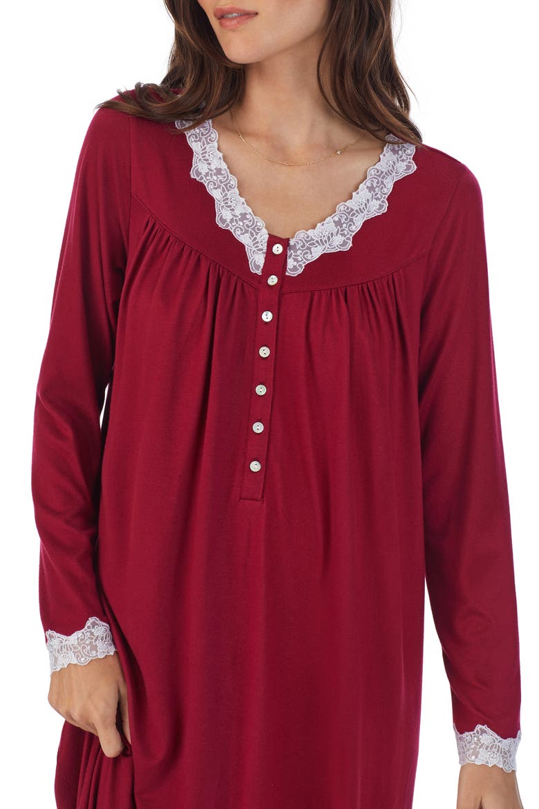 Long Sleeve Ballet Nightgown, Alternate, color, BERRY