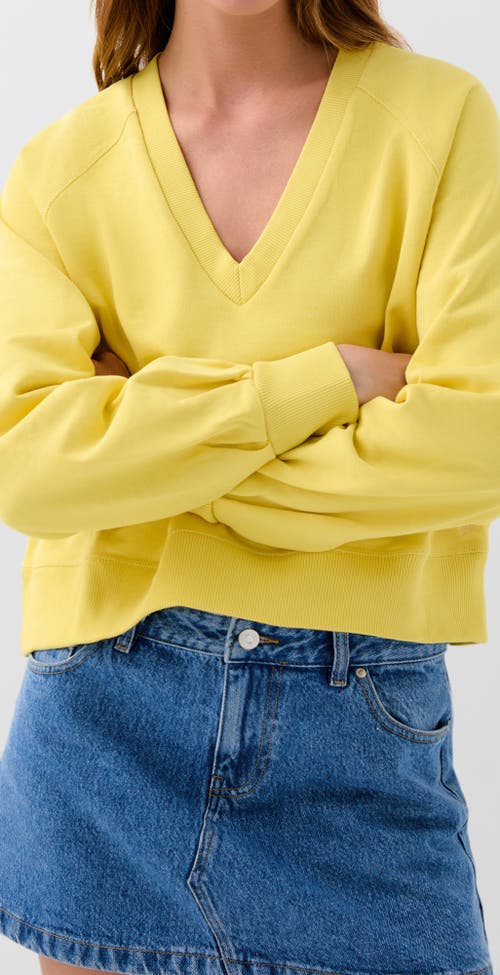 Scalpers Basic V Fade Sweater In Yellow