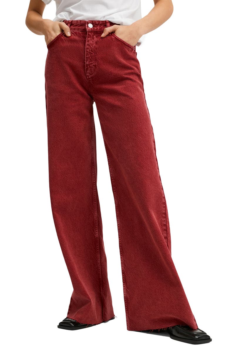 MANGO High Waist Wide Leg Jeans, Main, color,
