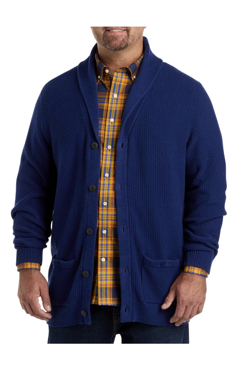 Oak Hill by DXL Shawl Collar Cardigan, Main, color, Blue Depths