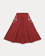 Fortela Nicole Embroidered Linen Skirt